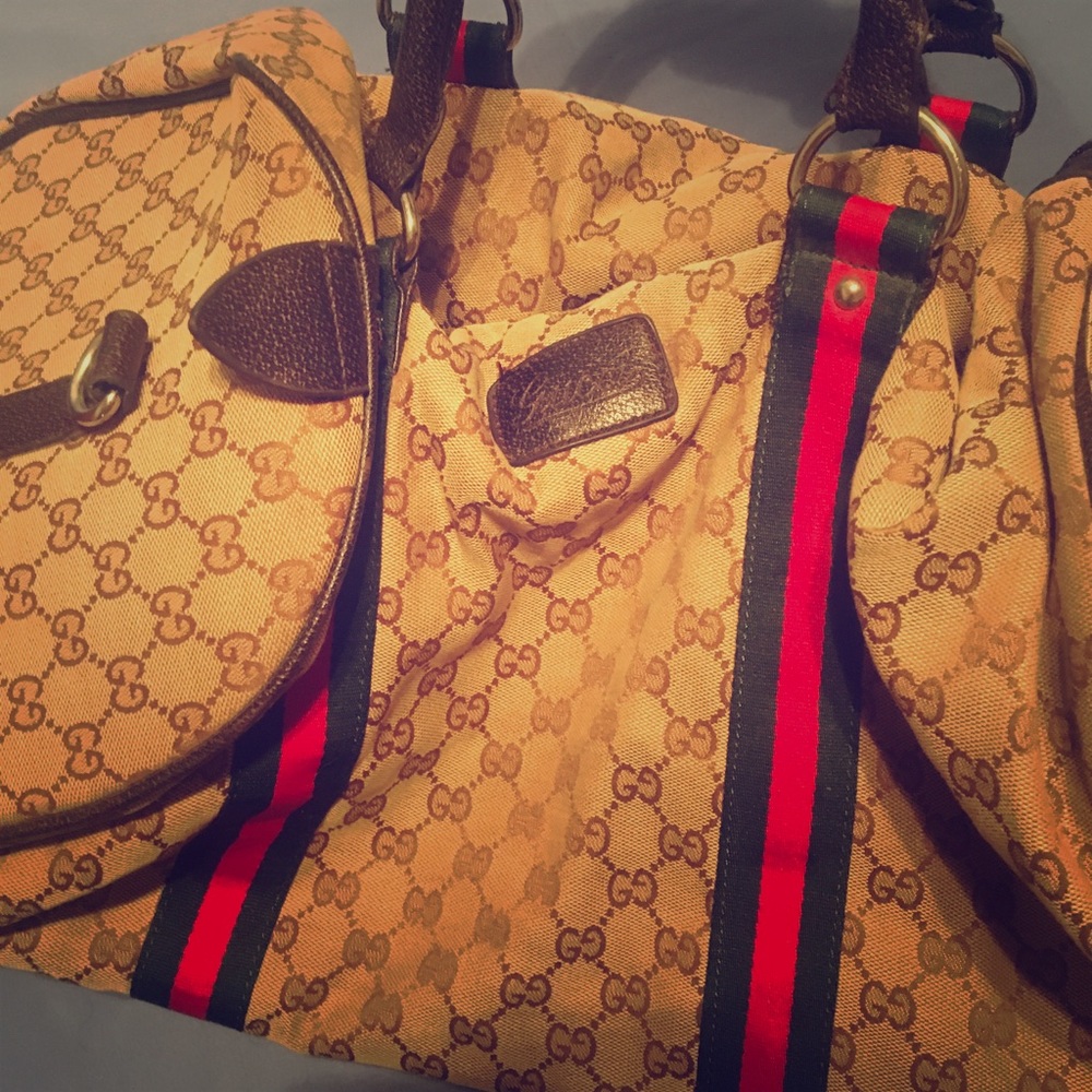 Authentic vintage Gucci duffel bag